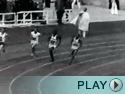 Jesse Owens in 1936 Olympics.